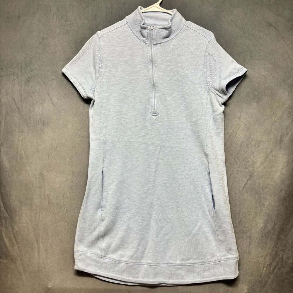 Legendary Outfitters 1/4 Zip Knit Dress Size L Clear Sky Blue Pockets